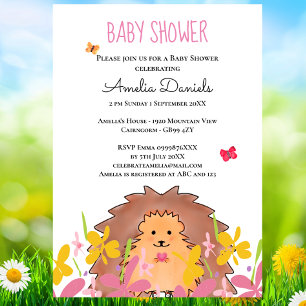 Cute Little Hedegel Baby shower Kaart