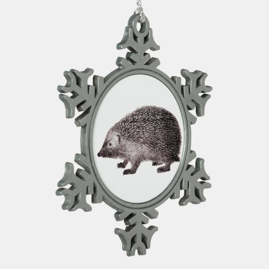 Cute Little Hedegel Tin Sneeuwvlok Ornament (Links)