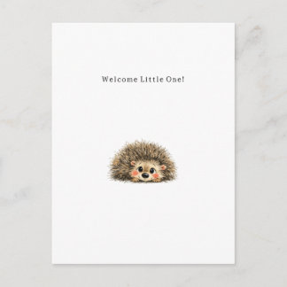 Cute Little Hedgehog New Baby Card. Briefkaart