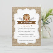 Cute Little Hedgel Birthday Invitation Woodland Kaart (Staand voorkant)