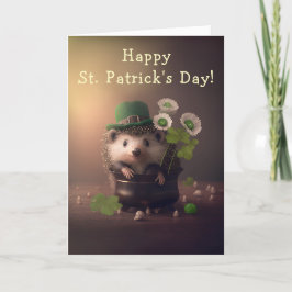 Cute Little Hedgel St. Patrick's Day Feestdagen Kaart
