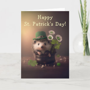 Cute Little Hedgel St. Patrick's Day Feestdagen Kaart