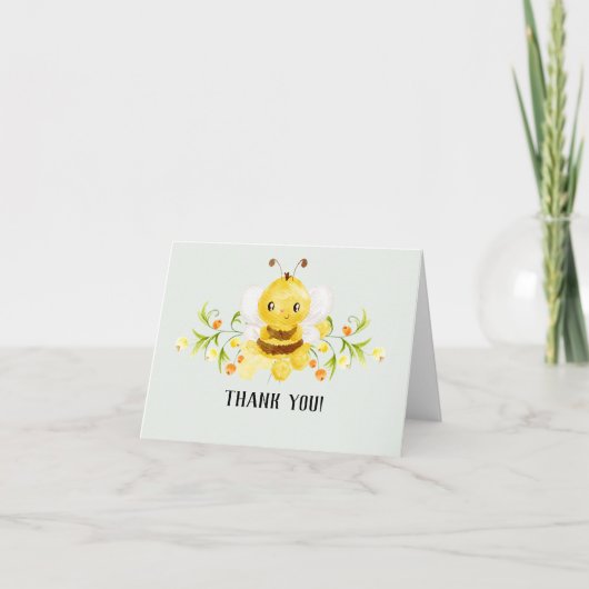 Cute Little Honey Bee Baby shower Bedankkaart (Voorkant)