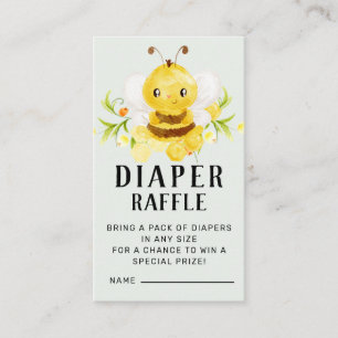 Cute Little Honey Bee Diaper Raffle Informatiekaartje