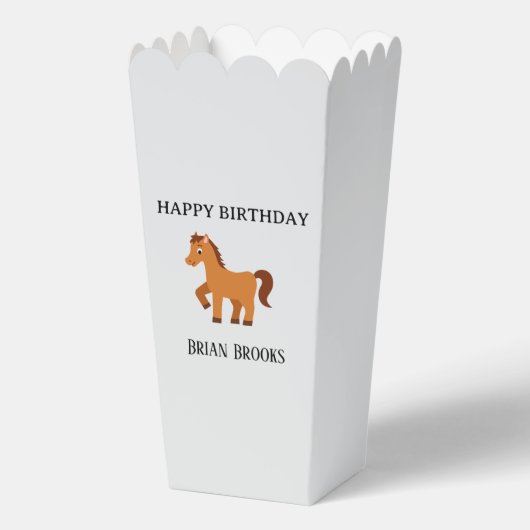 Cute little horse custom name birthday bedankdoosjes (Voorkant)