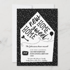 Cute Little House Moving Announding Kaarten