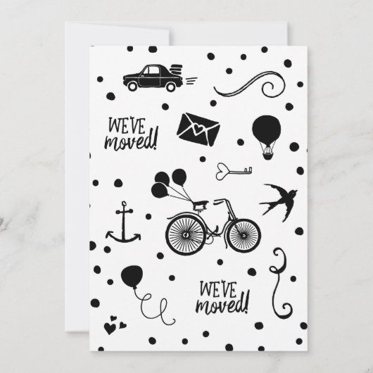 Cute Little House Moving Announding Kaarten (Achterkant)