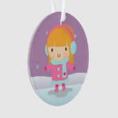 Cute Little Ice Skater Girl Winter Kerstmis Ornament (voorkant)