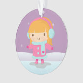 Cute Little Ice Skater Girl Winter Kerstmis Ornament (voorkant)