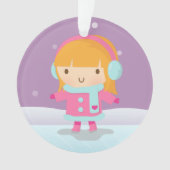 Cute Little Ice Skater Girl Winter Kerstmis Ornament (voorkant)
