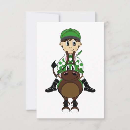 Cute Little Jockey RSVP-kaart RSVP Kaartje (Voorkant)