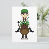 Cute Little Jockey RSVP-kaart RSVP Kaartje (Staand voorkant)