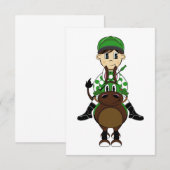Cute Little Jockey RSVP-kaart RSVP Kaartje (Voorkant / Achterkant)