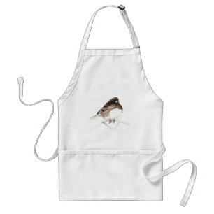 Cute Little Junco, Waterverf Natuur Bird Standaard Schort