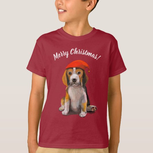 Cute Little kerstbeagle T-Shirt (Voorkant)