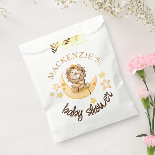 Cute Little King Safari Lion Moon Baby shower Boy Bedankzakje (Gezegeld)