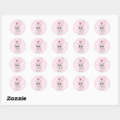 Cute Little Kitten holding Birthday Gift Balloon Ronde Sticker (Vel)