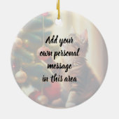 Cute Little Kitten Playing With Christmas Bulb Keramisch Ornament (Achterkant)