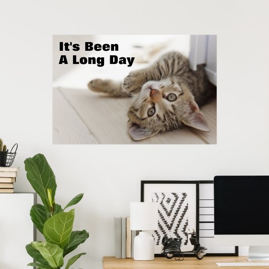 Cute Little Kitten Poster (Thuiskantoor)