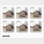 Cute Little Kitten Vierkante Sticker (Vel)