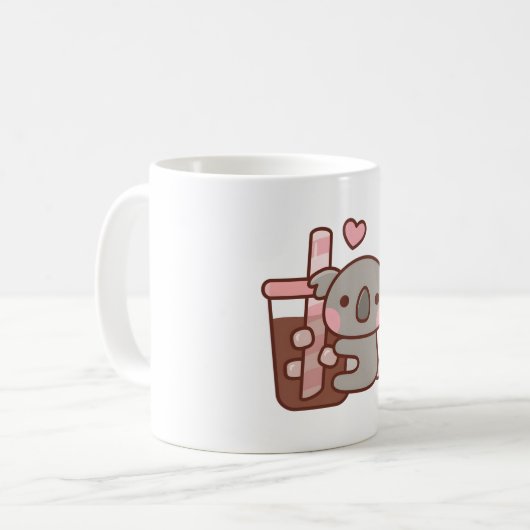 Cute Little Koala Bear Hugging Iced Coffee Koffiemok (Voorkant links)