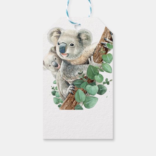 Cute Little Koala Beer Australian Animal Art Cadeaulabel (Achterkant)