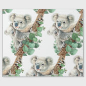 Cute Little Koala Beer Australian Animal Art Ce Cadeaupapier (Vlak)