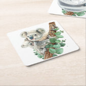 Cute Little Koala Beer Australian Animal Art Kartonnen Onderzetters (Schuin)