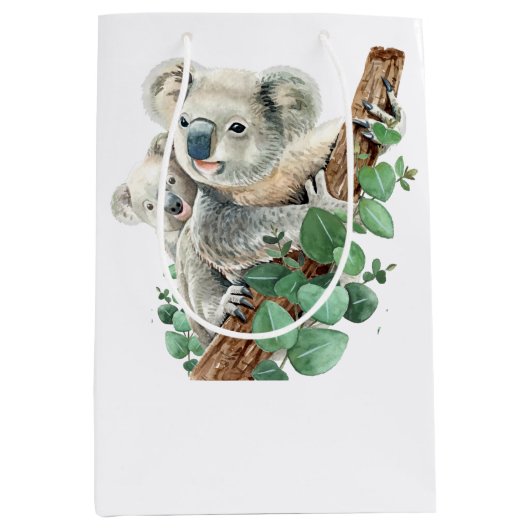 Cute Little Koala Beer Australian Animal Art Medium Cadeauzakje (Voorkant)