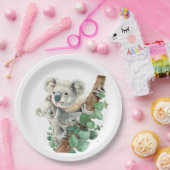 Cute Little Koala Beer Australian Animal Art Papieren Bordje (Feest)