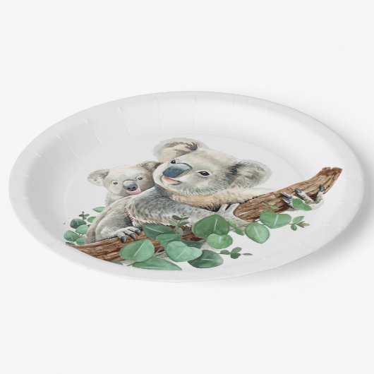 Cute Little Koala Beer Australian Animal Art Papieren Bordje (Gekanteld)