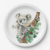 Cute Little Koala Beer Australian Animal Art Papieren Bordje (Voorkant)