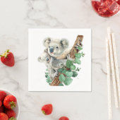 Cute Little Koala Beer Australian Animal Art Servet (Insitu)