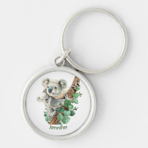Cute Little Koala Beer Australian Animal Art Sleutelhanger