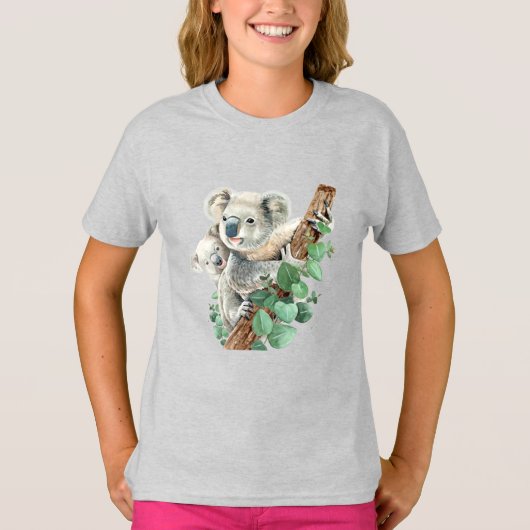 Cute Little Koala Beer Australian Animal Art T-Shi T-shirt (Voorkant)