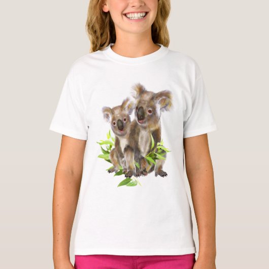 Cute Little Koala Beer Australian Animal Art T-shirt (Voorkant)