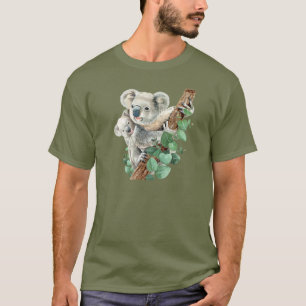 Cute Little Koala Beer Australian Animal Art T-shirt