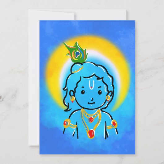 Cute Little Krishna Art Wall Poster Kaart (Voorkant)