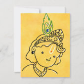 Cute Little Krishna Art Wenskaart Kaart (Voorkant)