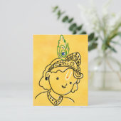 Cute Little Krishna Art Wenskaart Kaart (Staand voorkant)