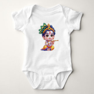 Cute Little Krishna Baby Art Outfit – Hindu God Romper