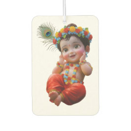 Cute Little Krishna Traditional Indian Art Poster Luchtverfrisser