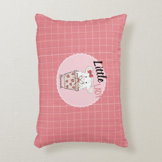 Cute Little Lady Hamster Girly Pink Accent Kussen (Voorkant(Verticaal))