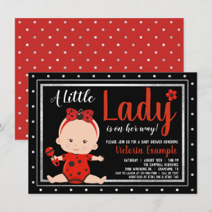 Cute Little Lady Ladybug Baby shower Kaart