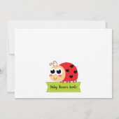 Cute Little Ladybug Baby Girl Shower Kaart (Achterkant)