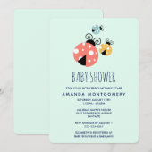 Cute Little Ladybugs Baby shower Kaart (Voorkant / Achterkant)