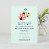 Cute Little Ladybugs Baby shower Kaart (Staand voorkant)