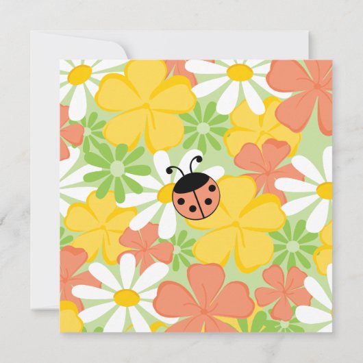 Cute Little Ladybugs Kaart (Achterkant)