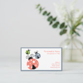 Cute Little Ladybugs mama Babies Girly Pink Visitekaartje (Staand voorkant)