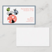 Cute Little Ladybugs mama Babies Girly Pink Visitekaartje (Voorkant / Achterkant)